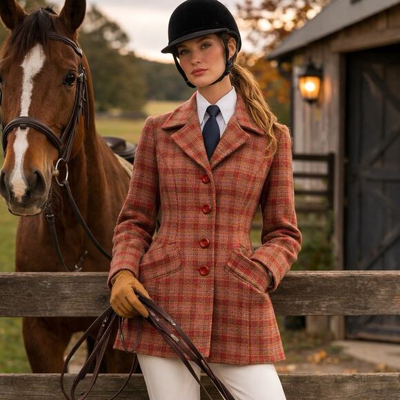 Pendleton Jackets & Blazers - VTG 70’s Pendleton USA Virgin Wool Tartan Preppy Riding Longline Jacket Blazer 4